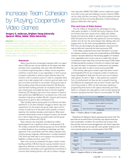 Increase Team Cohesion by Playing Cooperative Video Games