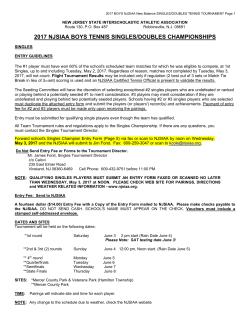 Boys Tennis Tournament Regulations Singles and Doubles 2017