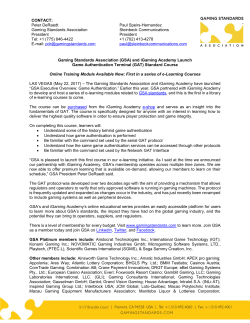 (GSA) and iGaming Academy Launch Game Authentication Terminal