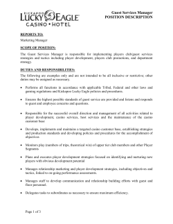 job title here - Kickapoo Lucky Eagle Casino