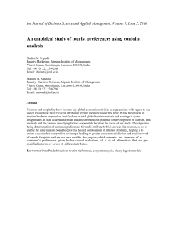An empirical study of tourist preferences using conjoint analysis