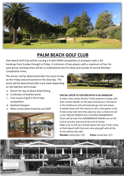 9 hole competition - Palm Beach Golf Club