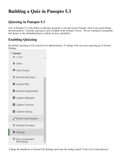Building a Quiz in Panopto 5.3