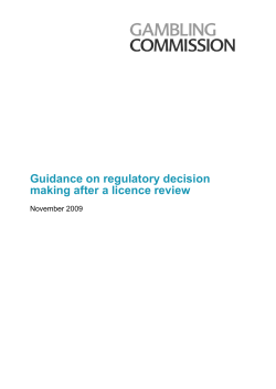 Guidance on regulatory decision making after a licence review