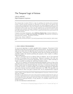 The Temporal Logic of Actions
