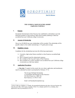 THE GEORGIA McHUGH SCHOLARSHIP (Application Guidelines
