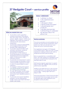 37 Redgate Court &ndash; service profile