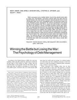 The Psychology of Debt Management