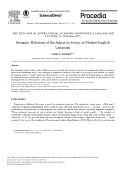 Semantic Relations of the Adjective Empty in