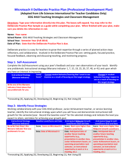 EDG 4410 Teaching Strategies and Classroom Management