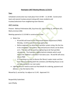 Newington LBOT Meeting Minutes 11/15/13 Tour: Scheduled