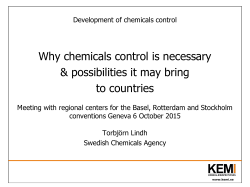 What chemicals legislation brings