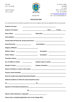 St. Mary`s College, Mr. C. Mc Ginley Dundalk, Co. Louth. Deputy