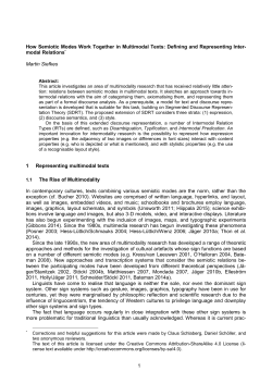 How Semiotic Modes Work Together in Multimodal Texts: Defining