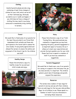 Clothing Could all parents please provide a bag containing at least