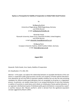 1 Equity as a Prerequisite for Stability of