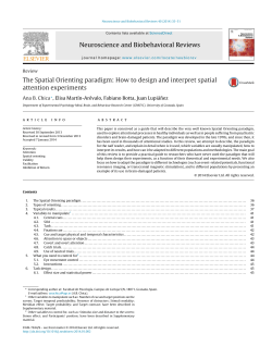 The Spatial Orienting paradigm - Cognitive Neuroscience at