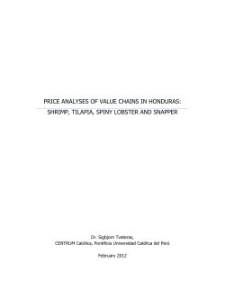 price analyses of value chains in honduras: shrimp, tilapia, spiny