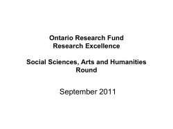 ORF-RE SSAH: Mandate - Research and Innovation