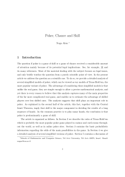 Poker, Chance and Skill