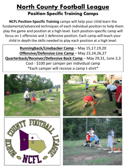 NCFL Position Specific Training Camps