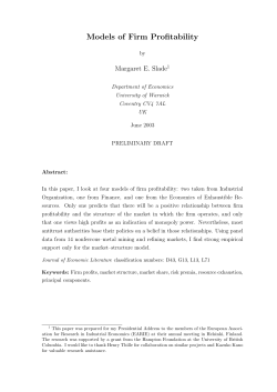 Models of Firm Profitability