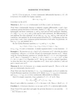 HARMONIC FUNCTIONS Let &Omega; C C be an open set. A twice