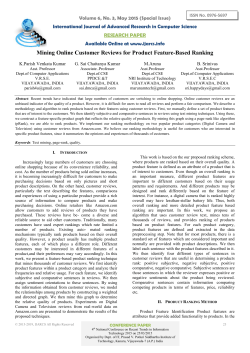 Mining Online Customer Reviews for Product Feature