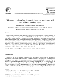 Di!erence in subsurface damage in indented specimens with and