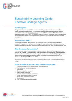 Sustainability Learning Guide: Effective Change Agents