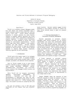 Heuristic and Formal Methods in Automatic Program