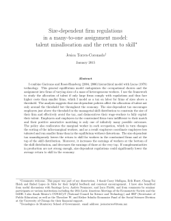 Size-dependent firm regulations in a many-to