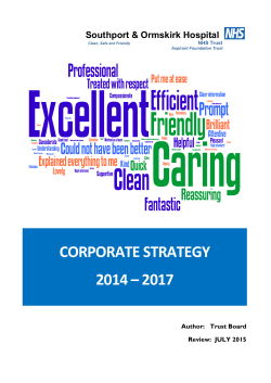 Corporate Strategy - Southport and Ormskirk Hospital NHS Trust