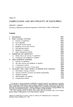 COMPUTATION AND MULTIPLICITY OF EQUILIBRIA 1. Introduction