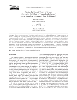 Testing the General Theory of Crime