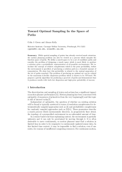 Toward Optimal Sampling In the Space of Paths