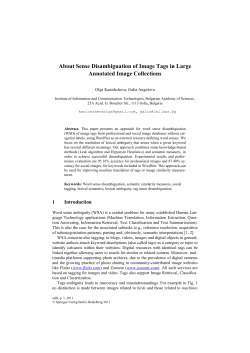About Sense Disambiguation of Image Tags in Large Annotated