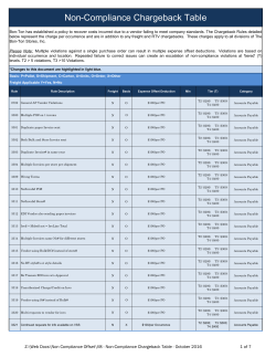 Non-Compliance Chargeback Table - Bon-Ton