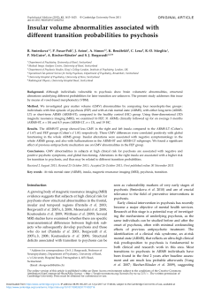 Insular volume abnormalities associated with different transition
