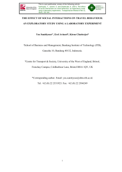 The role of social interactions in travel behaviour