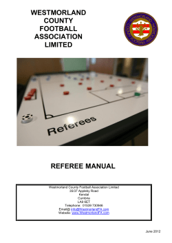westmorland county football association limited referee manual