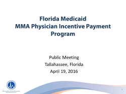 Florida Medicaid MMA Physician Incentive Payment Program