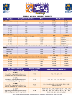 odds of winning and prize amounts