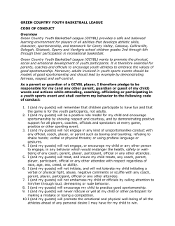 GREEN COUNTRY YOUTH BASKETBALL LEAGUE CODE OF