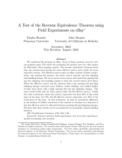 A Test of the Revenue Equivalence Theorem using Field