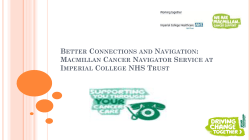 Macmillan Cancer Navigator Service at Imperial College NHS Trust