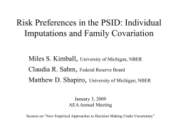 Risk Preferences in the PSID: Individual
