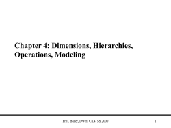 Chapter 4: Dimensions, Hierarchies, Operations, Modeling