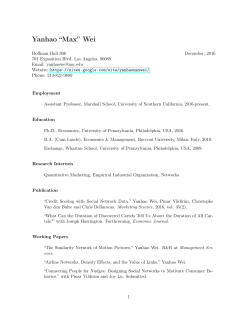 Yanhao “Max” Wei - USC Marshall - University of Southern California