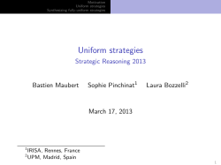 Uniform strategies - Strategic Reasoning 2013
